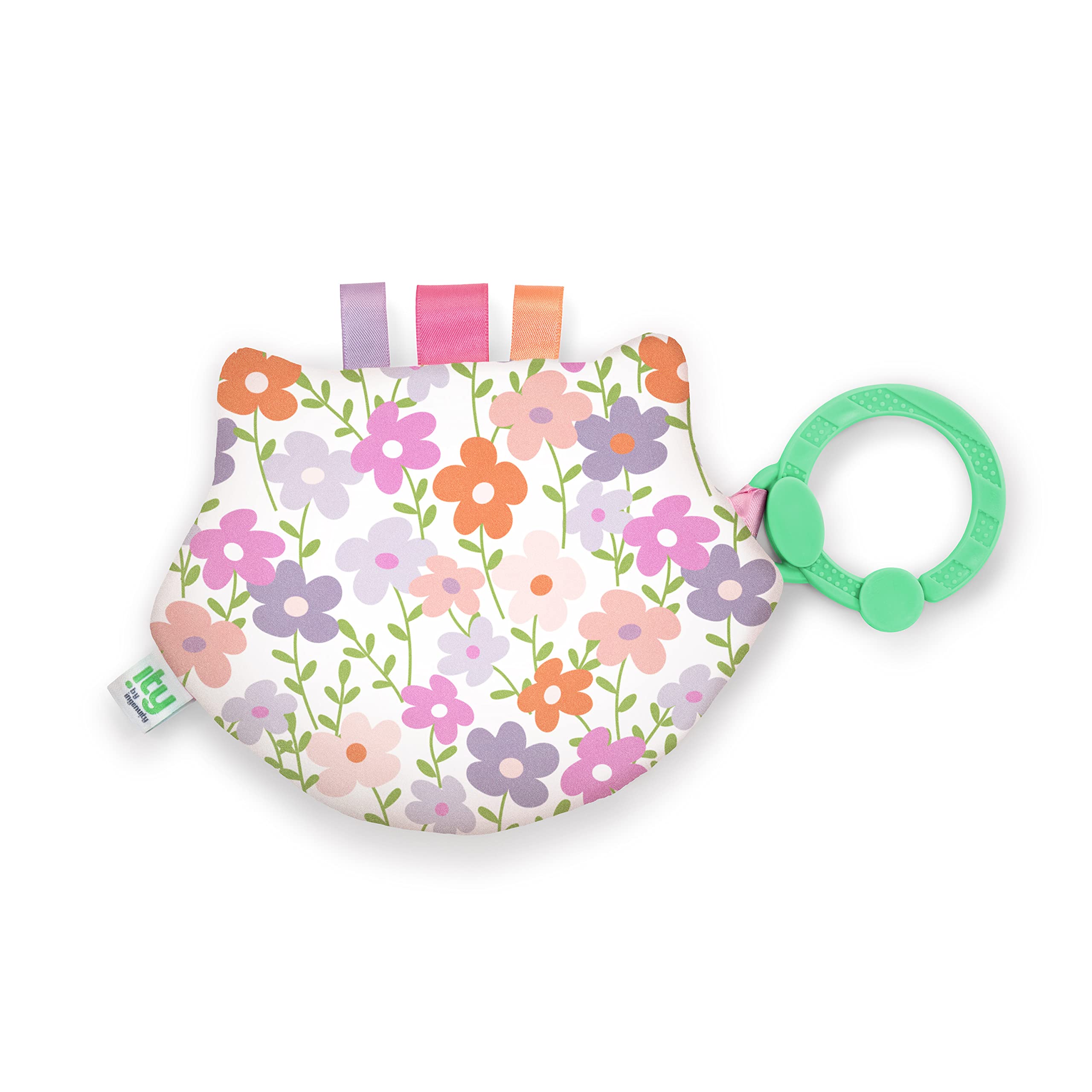 Ingenuity: ity by Ingenuity Crinklet, Raccoon Crinkle Toy for Newborn and Up, Satin Ribbon Tags, C-Link Attachment, Unisex - Deni