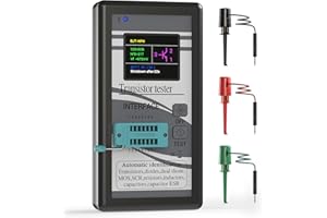 DROK Automatic Transistor Tester Kit - ESR Meter MOS SCR LCR Meter Mosfet Transistor Capacitor Tester for NPN PNP