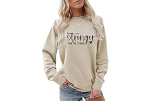 Stronger Than The Storm Sweatshirt Women Christian Fun Fall/Winter Long Sleeve Casual Inspirational Positive Pullover