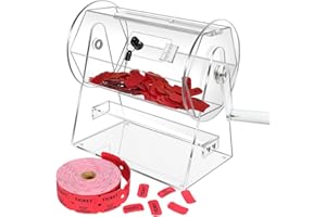 YIXWZAS Raffle Ticket Spinner, Acrylic Raffle Drum with 2000 Raffle Tickets, Transparent Raffle Box for Professional Raffles Lottery Games, Bingo, Raffle Balls