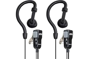 Midland® - AVPH4 Ear Clip Headset Headphones for Midland® GMRS Two-Way Radios – Secure Fit - Crystal Clear Communication Built-In Microphone and Push To Talk Button