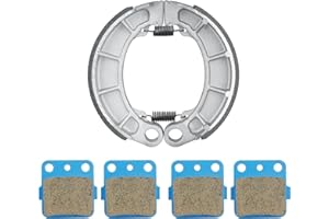 Chabushi Rear Brake Shoes with Front Brake Pads for Honda Fourtrax Rancher 420 TRX420 2007-2021; Foreman 500 520 TRX500 TRX520 2014-2022; 2 pair Brake Pads & 1 Brake Shoe Drum Brake Parking Assembly