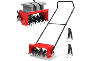 VASALAID Rolling Lawn Aerator, Heavy Duty Manual Push Lawn Aerator Tool with Adjustable Wheels,Rotary Spike Aerator for Lawn Aeration