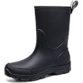 WOWSTICK Waterproof Rain Boots for Men and Women Lightweight Slip Resistant Fishing Deck Garden Mid-calf Outdoor Work Booties