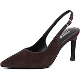 Susanny Slingback Heels for Women Pointed Closed Toe Stiletto Kitten Women's Sexy High Heeled Pumps Stray Casual Dressy Shoes Comfortable Wedding Brida Party Office