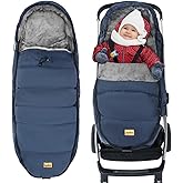 Zooawa Stroller Bunting Bag Universal, Waterproof Baby Stroller Footmuff, Stroller Sleeping Bag for Cold Weather, Extra Thick, Fits 6-36 Months Baby, Dark Blue