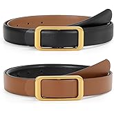 JASGOOD Women Reversible Leather Belt for Pants Jeans Ladies Waist Belt for Dresses