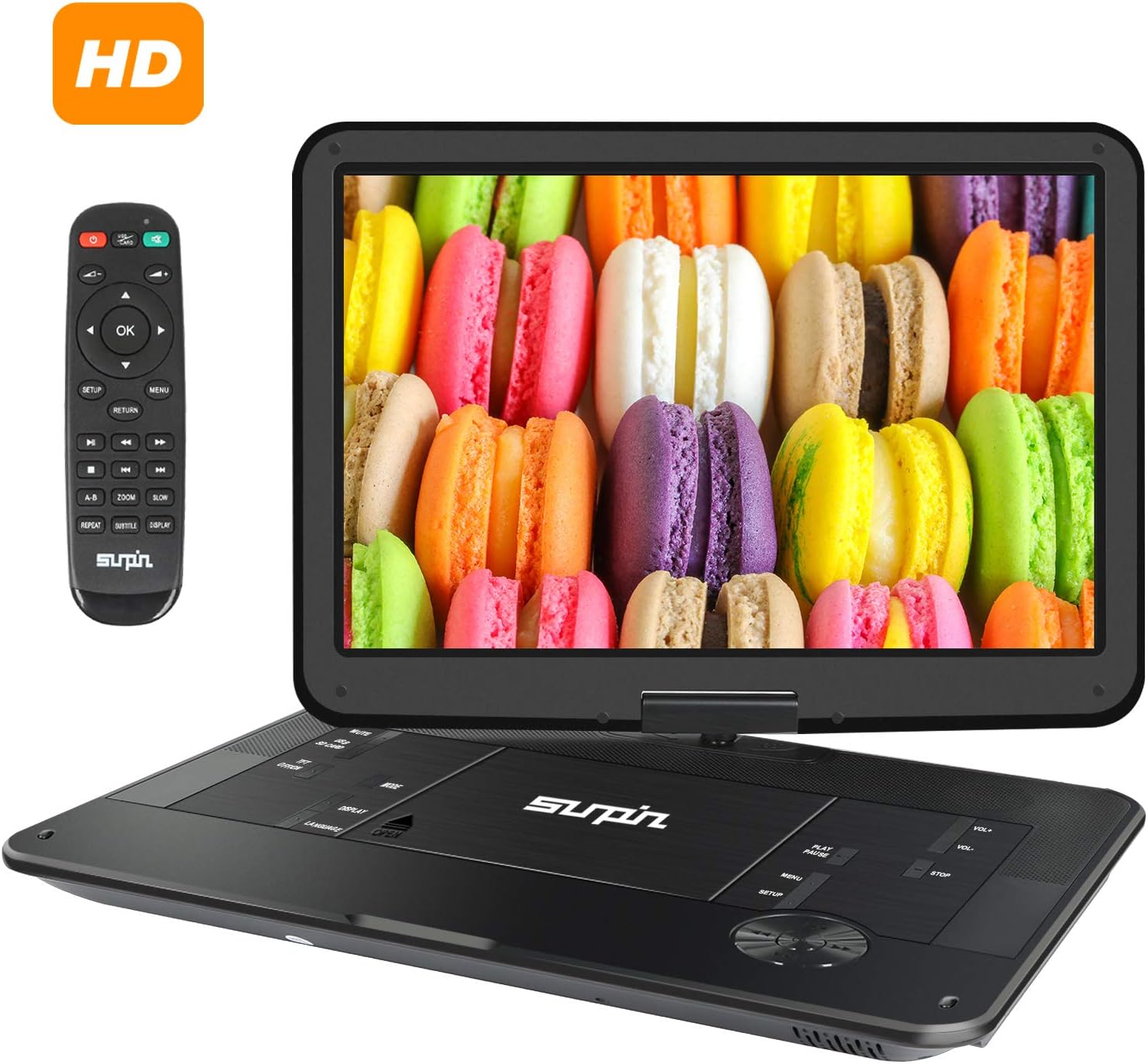 SUNPIN Portable DVD Player 17.9" with Large HD Swivel Screen, 6 Hours