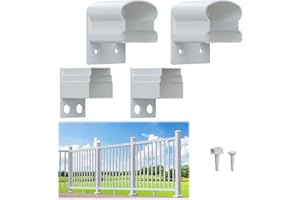 Egadis 4 Pack Aluminum Deck Railing Bracket Connector, Fixed Railing Bracket, White Outdoor Textured Powder-Coat Finish Rail System for Decks, Porches & Balconies