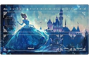 EDGFRTOIO Playmat with Zones for Card Game Playing, Compatible with Lorcana TCG Cards Game Mats 24"x14" Commander Deck Gaming Duel Mat Card Gameplay Mats for Beginner, Cinderella Themed Castle