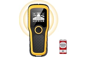 MEAPRO Stud Finder Wall Scanner, Advanced 5-in-1 Detector for Wood, Metal, Joists, Pipes, and AC Wires, New version Intelligent Chip, High-Definition LCD Display Screen & Audible Alarm