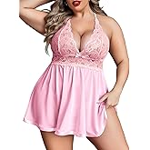 Avidlove Women Plus Size Babydoll Lingerie Lace Chemise Mesh Sleepwear