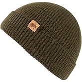 TOP-EX PolarWool™ 100% Merino Wool Fisherman Beanie Hat | Soft Single Layer Warm Short Sailor Trawler Cap for Men Women
