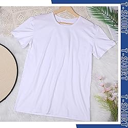 Handepo 6 Pcs Men Sublimation Blank T Shirt White