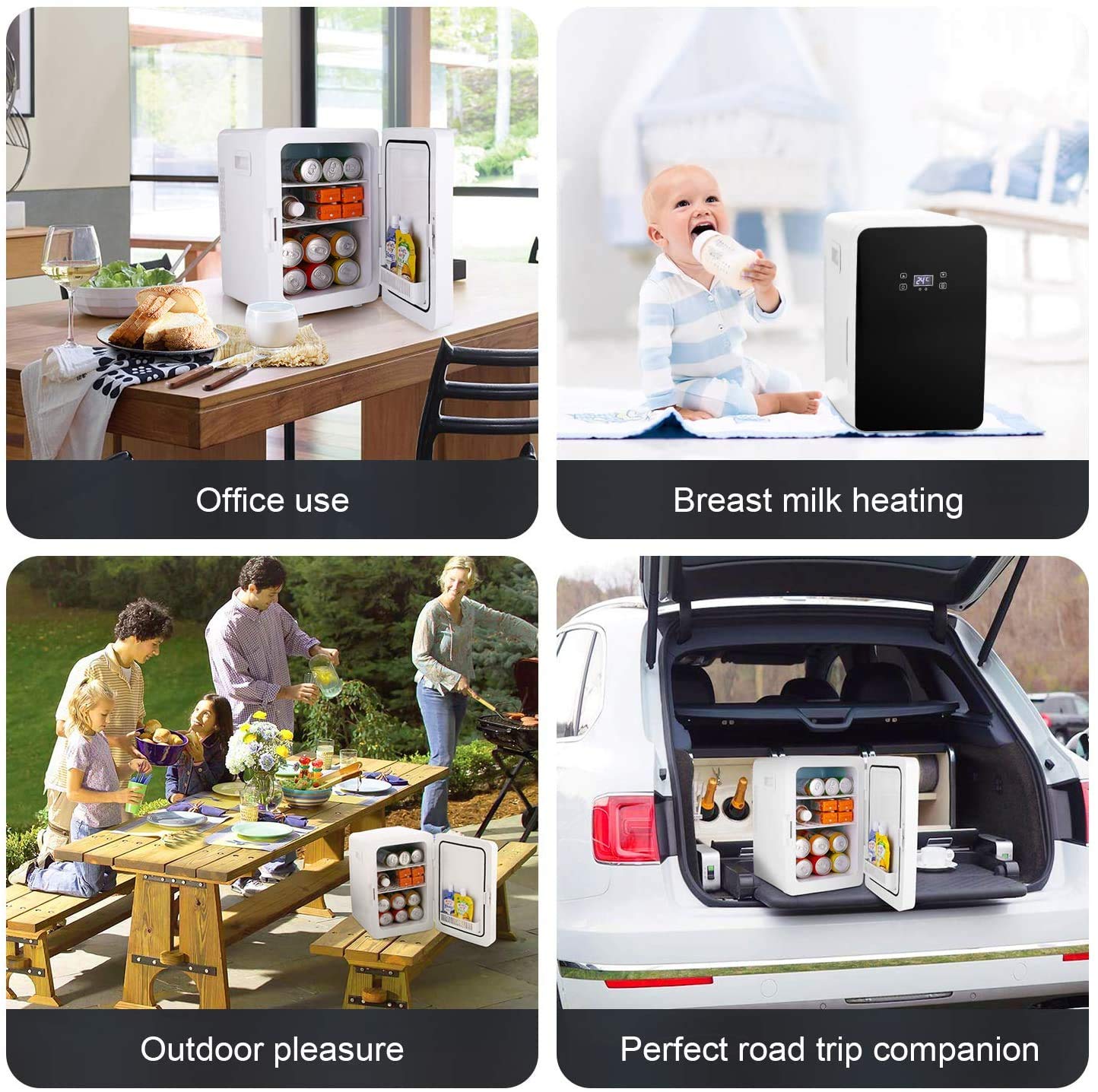 20L Mini Fridge, Mini Freezer, Large Capacity Compact Cooler and Warmer with Digital Thermostat Display and Control Temperature, Single Door Mini Fridge Freezer for Cars, Road Trips, Homes, Offices