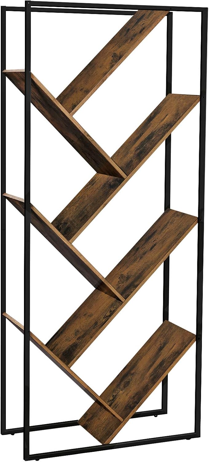 VASAGLE Bücherregal, Wohnzimmerregal in Baumform, asymmetrisches