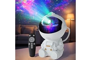 Astronaut Starry Sky Projector Lamp, 8-Color LED Nebula, Remote Control with Timer, Multi-Scene Ambient Lamp Present for Frie