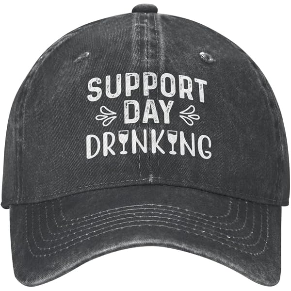 Cappello Da Camionista Stile Vintage 'I Support Drinking During The Day': Berretto Con Rete, 5 Pannelli, Chiusura Regolabile, Taglia Unica Adulto