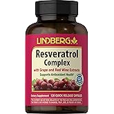 Lindberg Resveratrol Supplement | 120 Capsules | Complex with Grape Seed and Red Wine Extract | Non-GMO, Gluten Free