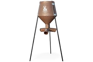 BOSS BUCK 200 LB Deer Feeder/Hunting Durable Lightweight Plastic UV Protected Windproof Waterproof Gravity Feed System with Protein 3 Feed Tubes Head