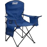 Coleman Portable Camping Chair with 4-Can Cooler, Cushioned Seat &amp; Back with Side Pockets &amp; Cup Holder, Carry Bag Included, Great for Camping, Tailgating, Firepits, Patio, &amp; More