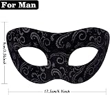 SIQUK Couple Masquerade Masks Metal Venetian Party Halloween Mardi Gras Black view 2