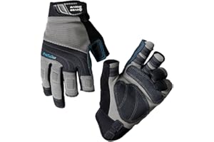 Marine Gear Sailing Gloves - 3-Finger Dexterity with Better Grip, Neoprene and Padded Knuckles, Reinforced Pressure Points