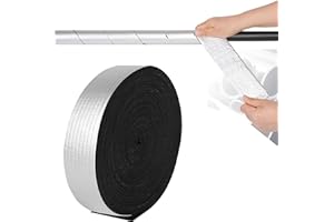 Pipe Insulation Wrap 2.4" Wide X 32.8 Ft Outdoor Foam and Foil Pipe Wrap Insulation Tape Self Adhesive for Winter Freeze Prot