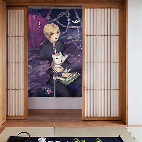 Amazon 夏目友人帳 ニャンコ先生 斑 夏目 貴志 夏目 レイコ 子狐 のれん カーテン 暖簾 間仕切り 玄関 入り口 インテリア 和風 装飾 部屋仕切り 遮光 遮像 断熱 防寒 目隠し 人気 高級 個性ギフト モダン おしゃれ 四季兼用 86 143cm のれん オンライン通販