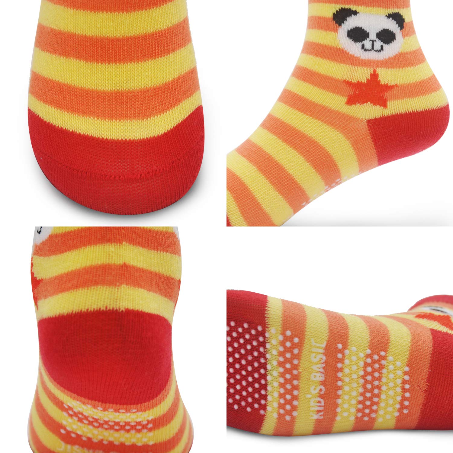 SkiBeaut Toddlers Kids Non Slip Socks Grips Sticky Slippery Crew Socks for 1-7 Years Old 12 Pairs Children Boys Girls Socks