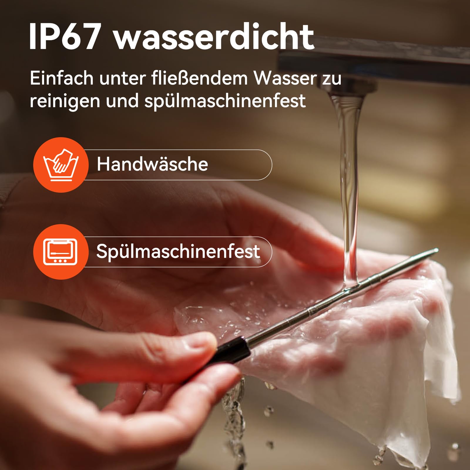 Meatmeet Pro Fleischthermometer Kabellos mit WLAN und Bluetooth, App-Überwachung mit Timer und Alarm, IP67 wasserdicht und ölbeständig, kabelloses Fleischthermometer für BBQ, Backofen, Grill, Küche 7