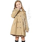 Jofemuho Girl's Trench Coat Hooded Waterproof rain jacket Outerwear 6-14 Years