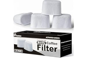 Possiave 12-Pack Charcoal Water Filters Compatible with Breville BWF100 Machines, Breville Espresso Machine Water Filter Replacement
