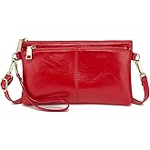 ZOOEASS Triple Zip Small Crossbody Bag Lightweight Purses Vegan Leather Wristlet Clutch, Includes Adjustable Shoulder | Triple Zip, Small, Lightweight, Vegan Leather