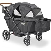 Larktale Caravan Coupe V2 Wagon Stroller for 2 Kids, Byron Black