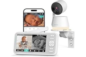 Dr.Care LumiView Smart WiFi Baby Monitor - 5" 1080P FHD & 2K Camera App Control, Privacy Mode, 5000mAh Removable Battery,Cry 