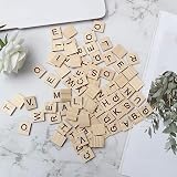 NUDFSY 100pc Wood Letter Tiles Scrabble Crafts DIY Alphabet Coasters Crossword view 6