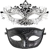 Coddsmz Couple Masquerade Mask Set - Venetian & Mardi Gras Mask for Women & Men