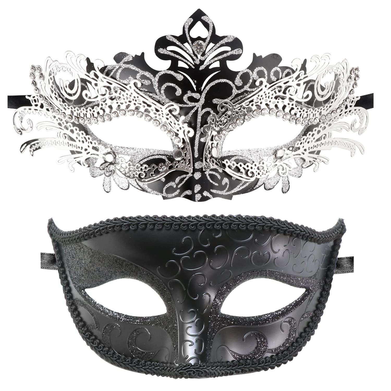 Couple Masquerade Metal Masks Venetian Halloween Costume Mask Mardi Gras Mask