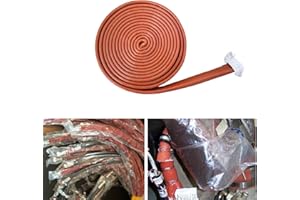 BSTFLEX Heat Shield Fire Sleeve 1/2"(12mm) ID x 5FT Silicone Coated Fiberglass Heat Wrap Fire Thermo Armor for Automotive Hose Lines Wires & Electrical Wiring Red