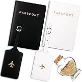 Weewooday 5 Pieces Mr and Mrs Passport Cover Holders And Luggage Tags Valentine's Day Gift Honeymoon Set with Sand Keepsake Jar Bridal Shower Gift for Wedding Engagement Newlyweds Couples