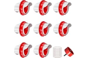 ZenxyHoC DIY Chicken Feeders No Waste, 8 Ports Poultry Feeder with Hole Saw for Buckets Troughs Red