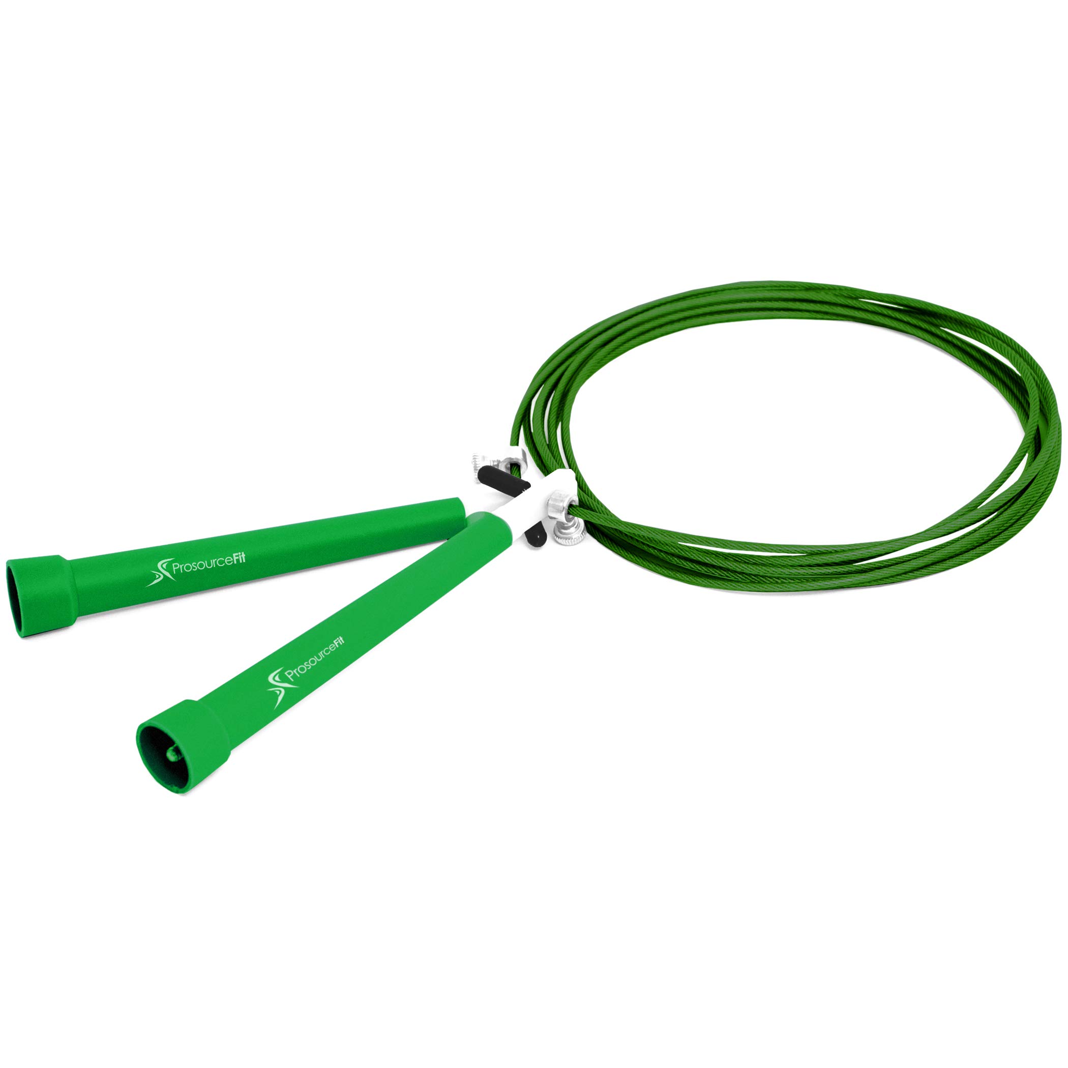 ProsourceFit Speed Jump Rope 10’ Adjustable Length, Super Fast Turning for Cardio, Boxing, Green