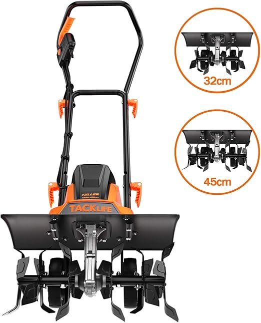 TACKLIFE Motoazada Eléctrica 1500W, 2 Anchos de