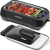 Smokeless Indoor Grill, CUSIMAX Electric Grill with Non-stick Removable Grill/Griddle Plate, 1500W Korean BBQ Grill with LED 