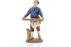 Moranduzzo Neapolitan Pizzamaker for Nativity Scene of 5 Inch Scale 1:15 - Unbreakable Nativity Figures - 18th Century Style, Hand-finished Painting, Official Product, Made in Italy, Sculptor M. Landi