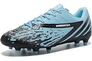 HORRSEYLLO Soccer Cleats for Men and Women Professional Football Training Shoes Outdoor Durable Firm Ground Lightweight Adult Rugby Boots