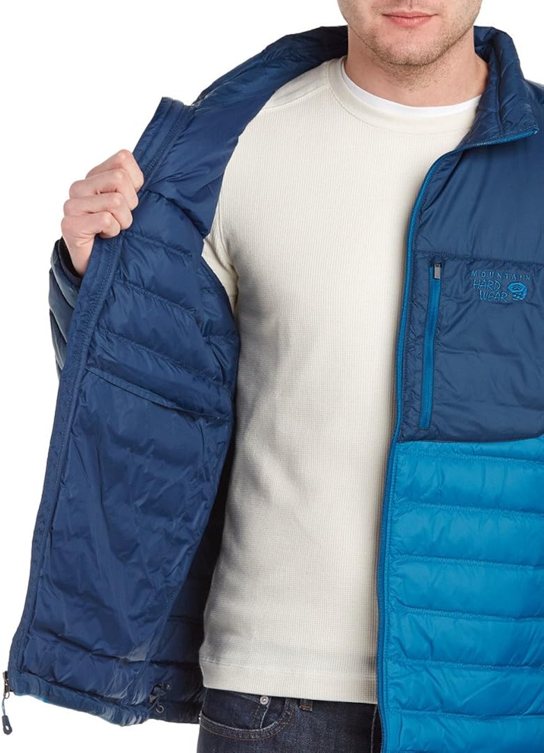 Amazon Com Mountain Hardwear Men S Dynotherm Down Jacket Phoenix Blue Hardwear Navy S Clothing