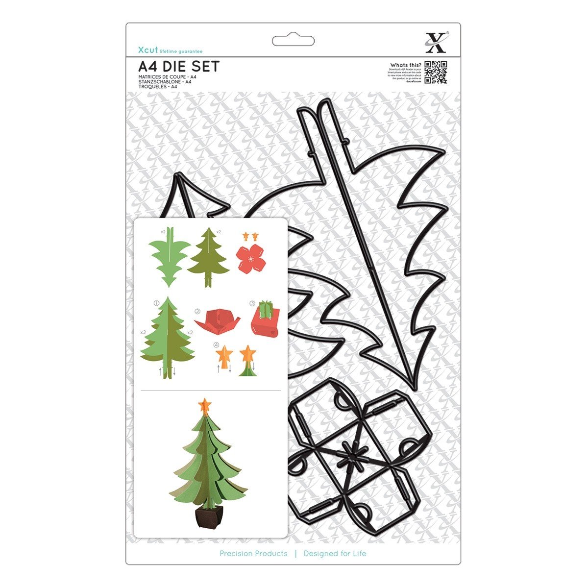 Docrafts 5-Piece Build A Christmas Tree Carbonised Steel A4 Dies