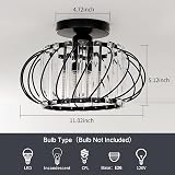 FRIDEKO HOME Modern Ceiling Light 28cm Black LED Crystal Flush Mount view 7